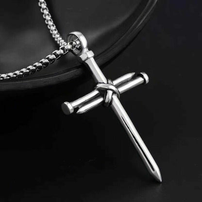 Men's Cross Pendant Necklace 24" Chain