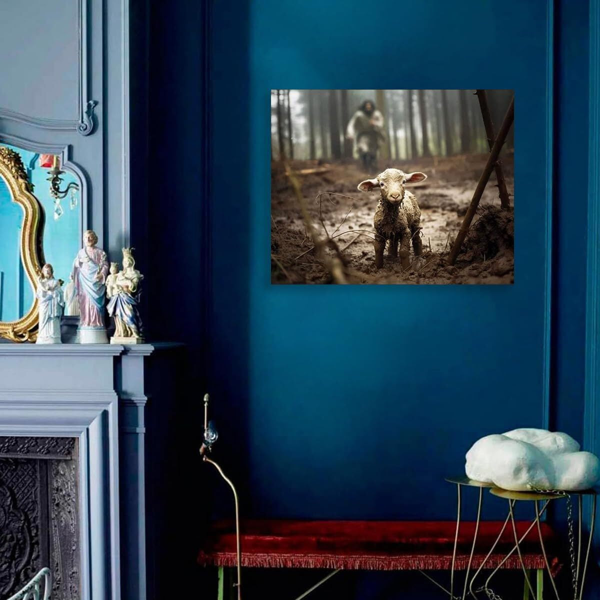 Jesus and Lamb Canvas Wall Art