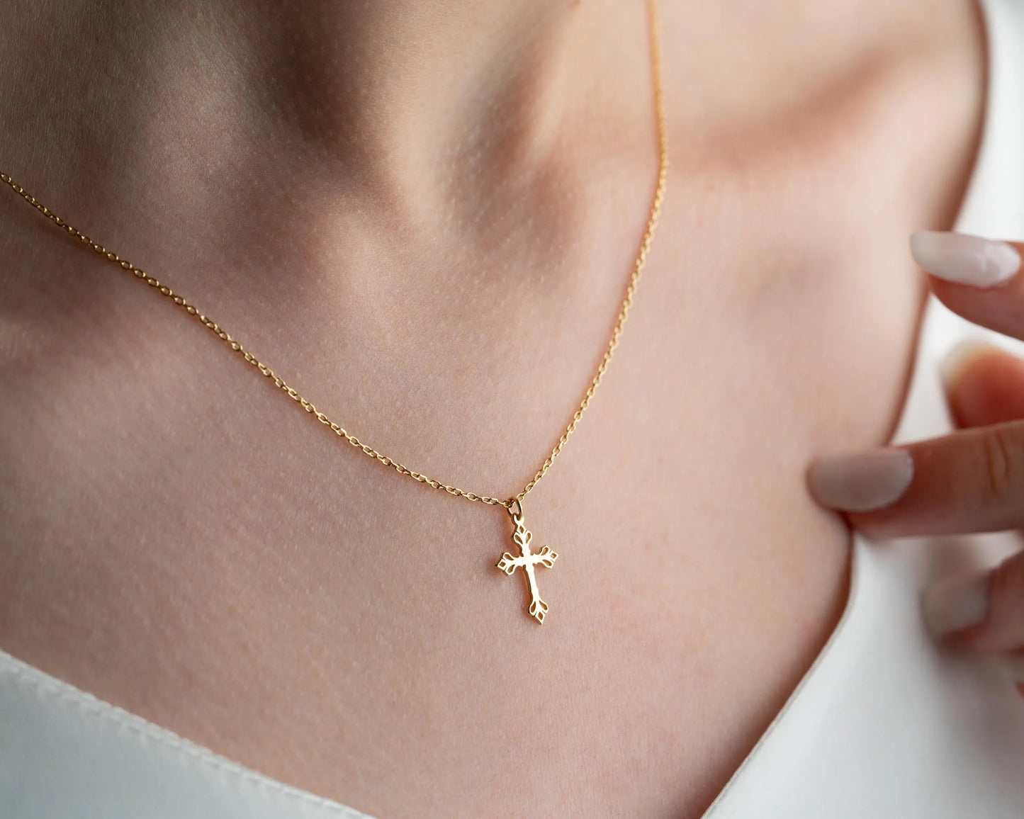 925 Sterling Silver Cross Necklace for Women