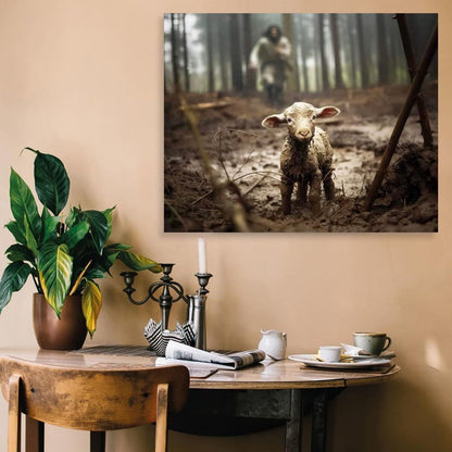 Jesus and Lamb Canvas Wall Art