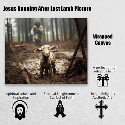 Jesus and Lamb Canvas Wall Art