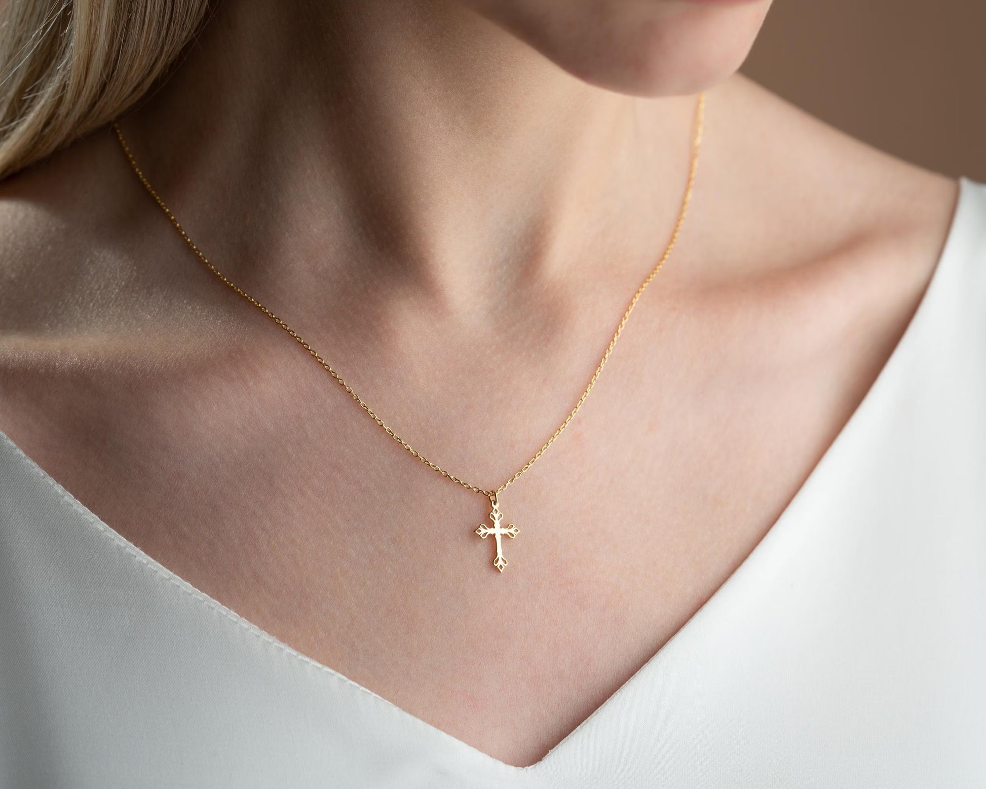 925 Sterling Silver Cross Necklace for Women