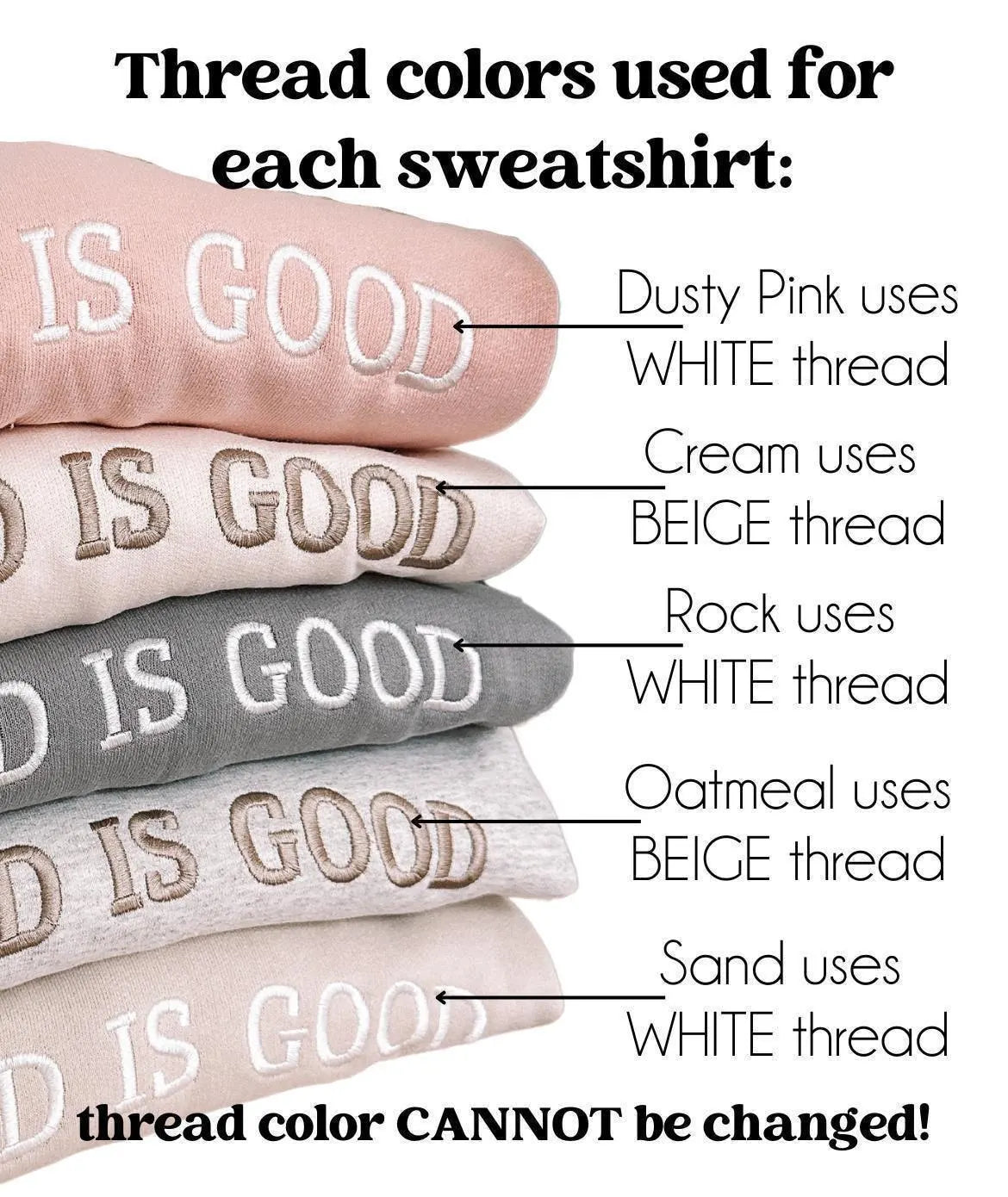 Embroidered GOD IS GOOD Sweatshirt | Christian Crewneck | Christian Sweatshirt | Faith Sweatshirt | Embroidered Crewneck