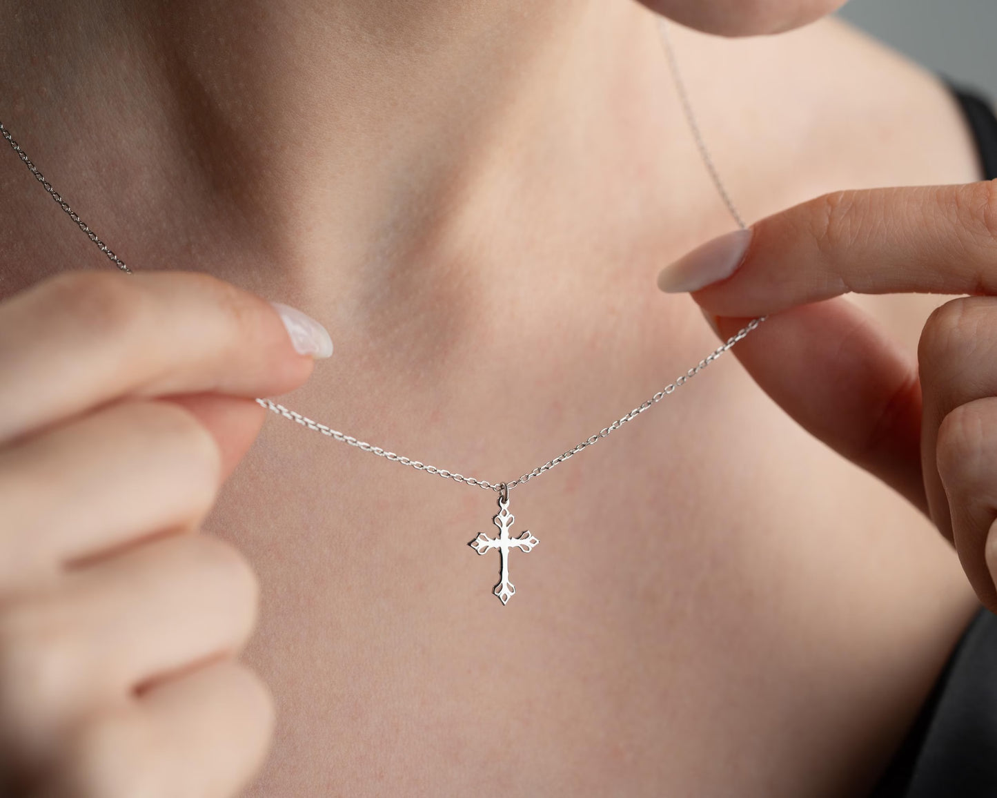 925 Sterling Silver Cross Necklace for Women