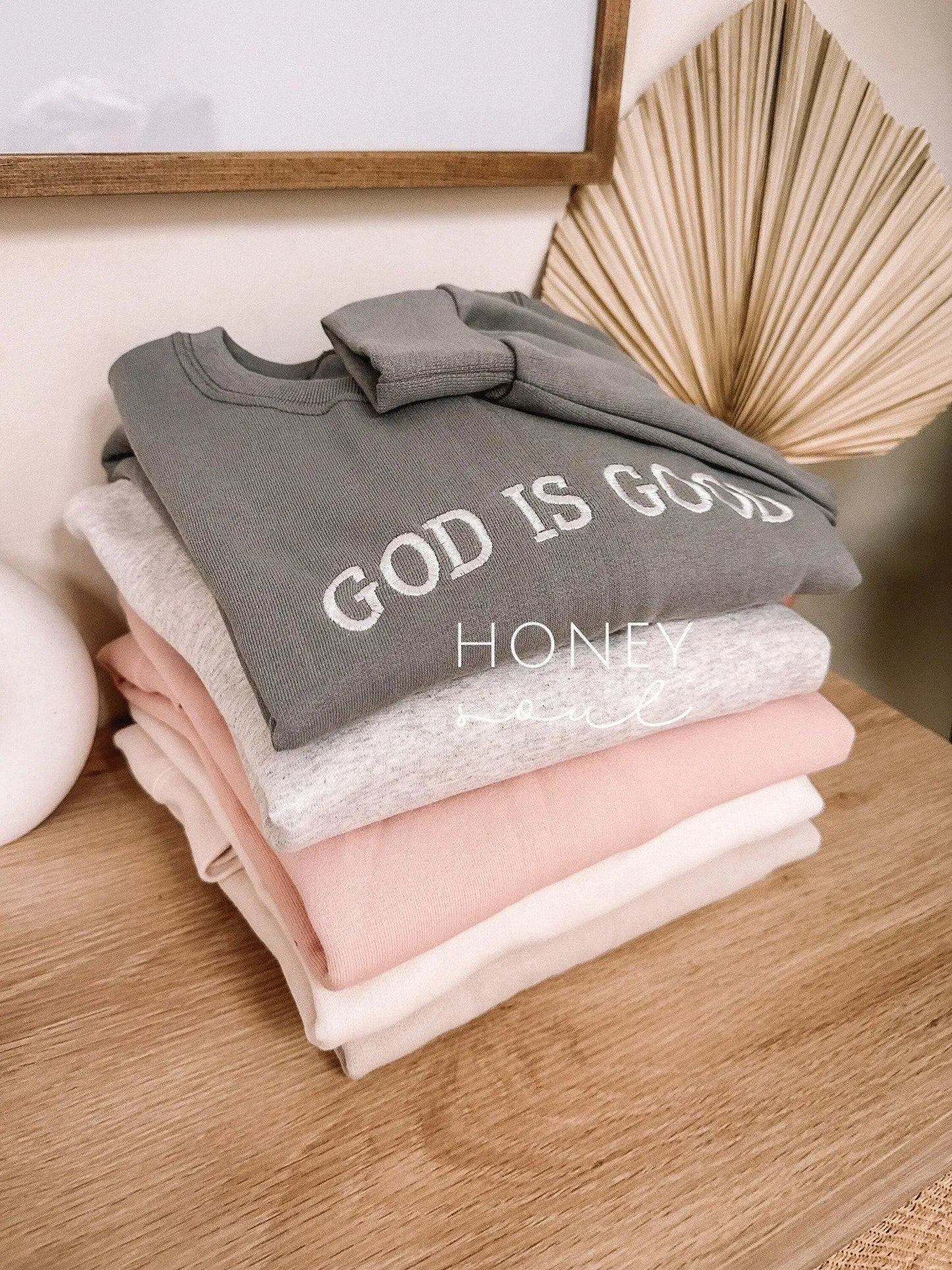 Embroidered GOD IS GOOD Sweatshirt | Christian Crewneck | Christian Sweatshirt | Faith Sweatshirt | Embroidered Crewneck