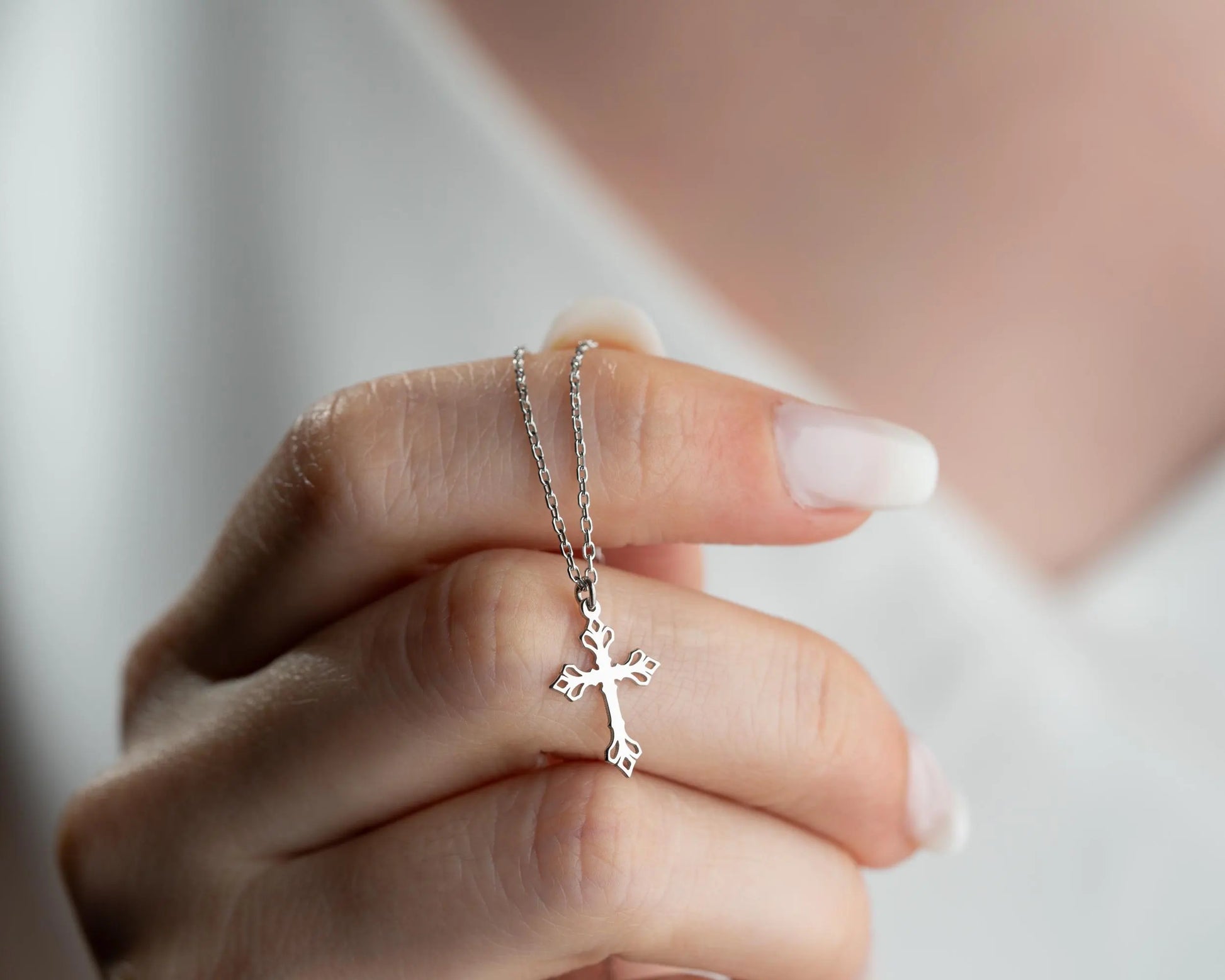 925 Sterling Silver Cross Necklace for Women