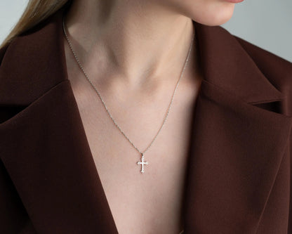 925 Sterling Silver Cross Necklace for Women