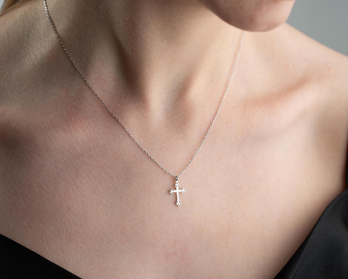 925 Sterling Silver Cross Necklace for Women