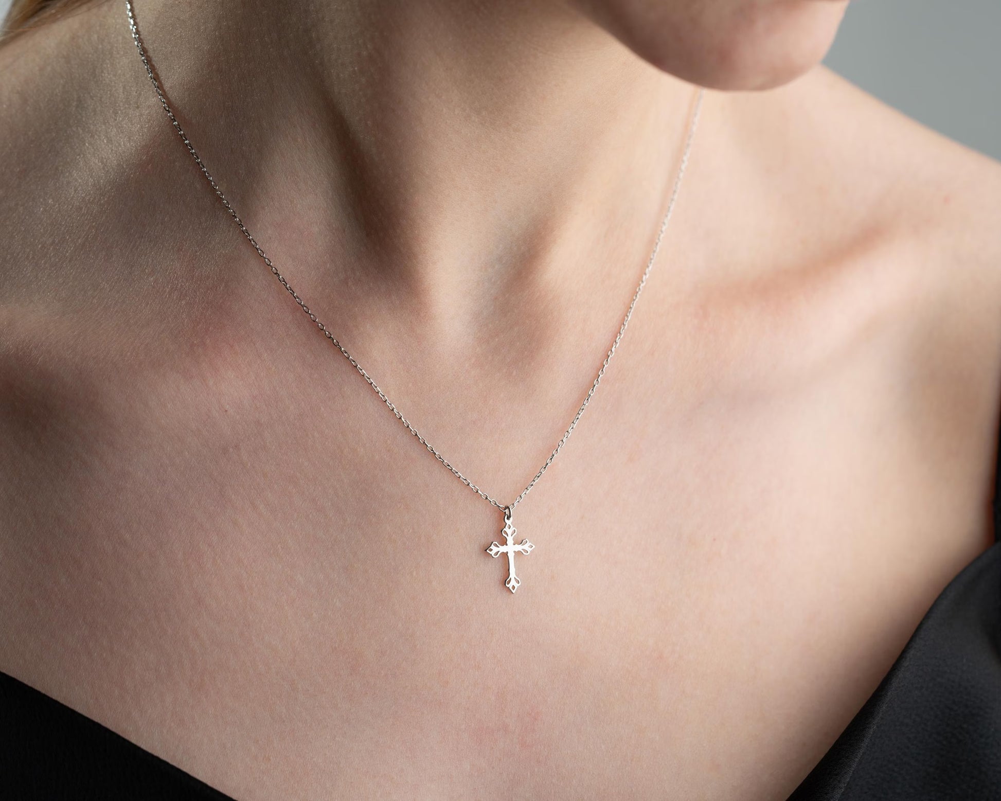 925 Sterling Silver Cross Necklace for Women