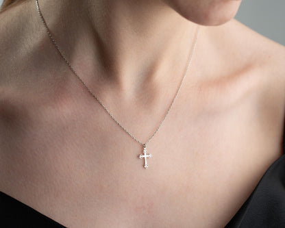 925 Sterling Silver Cross Necklace for Women
