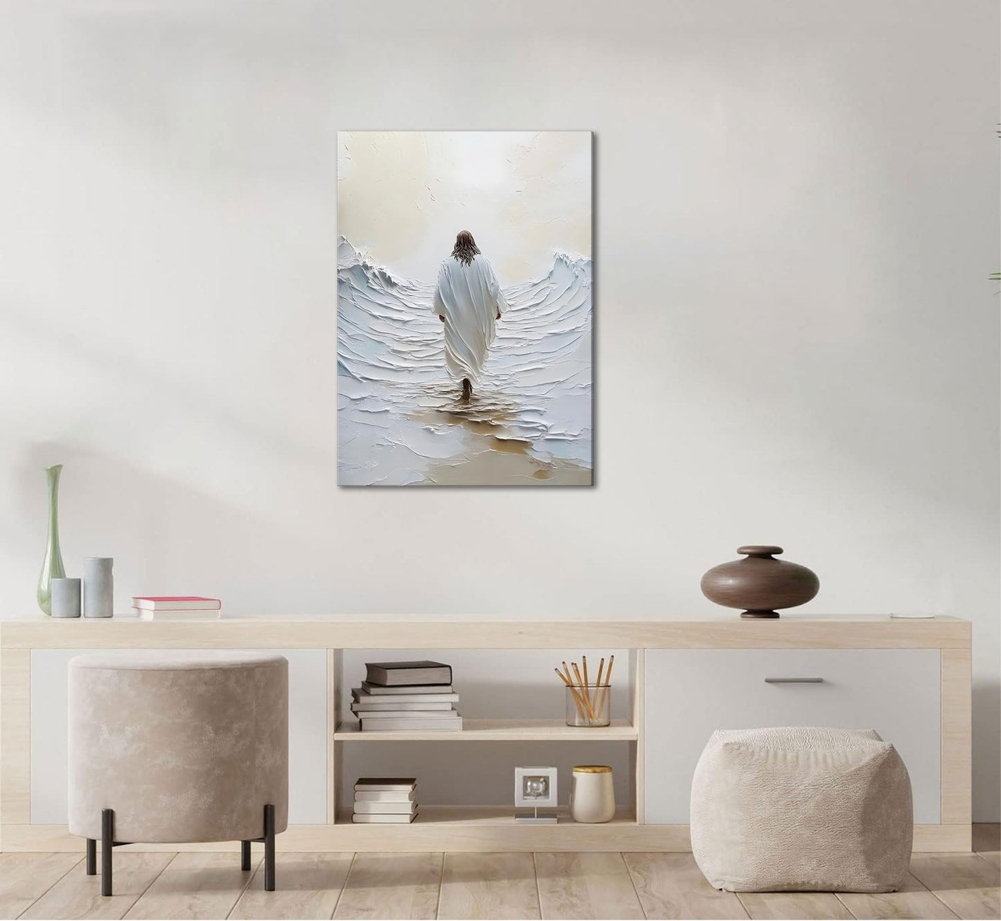 Jesus Walking on Water Canvas Wall Art 